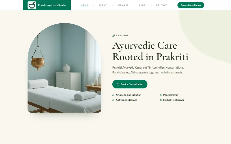 Prakriti Ayurveda Kendra — Prakriti template