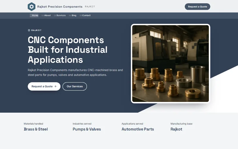Rajkot Precision Components — Udyog template