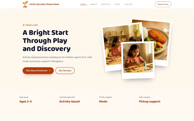 Little Sprouts Playschool — Steps template