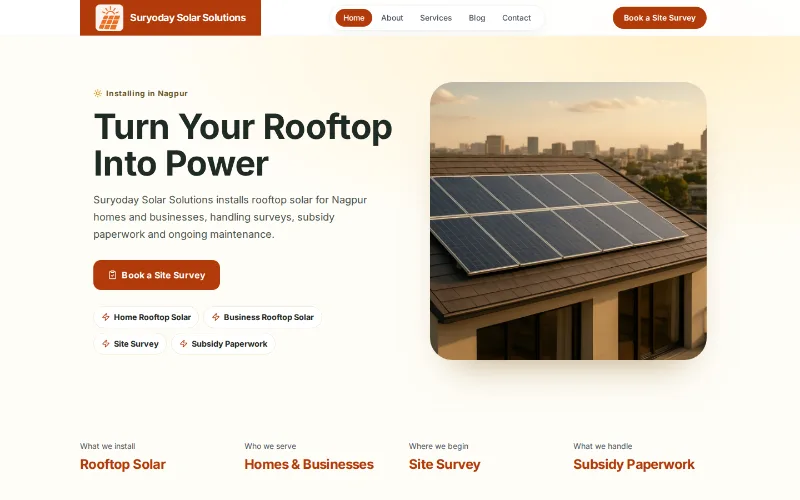 Suryoday Solar Solutions — Surya template